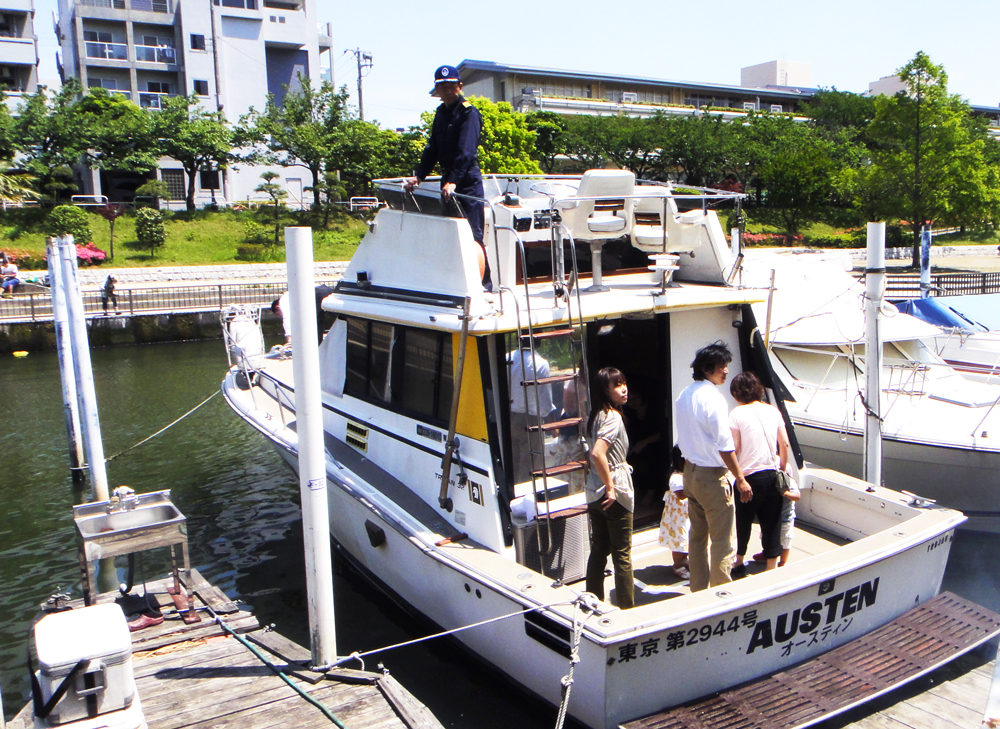 江東区越中島水上バス乗り場でお待ち合わせ