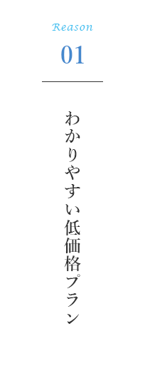 わかりやすい低価格プラン